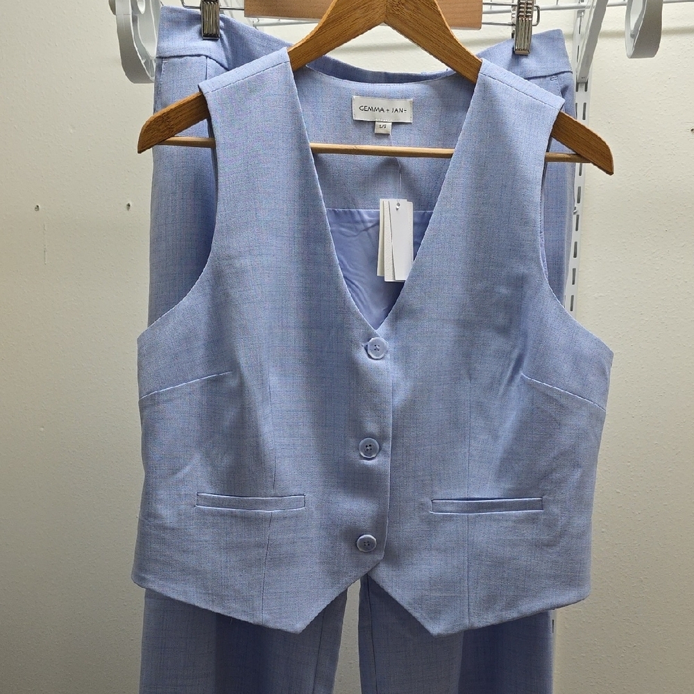 Women's Blue Pantsuit Vest